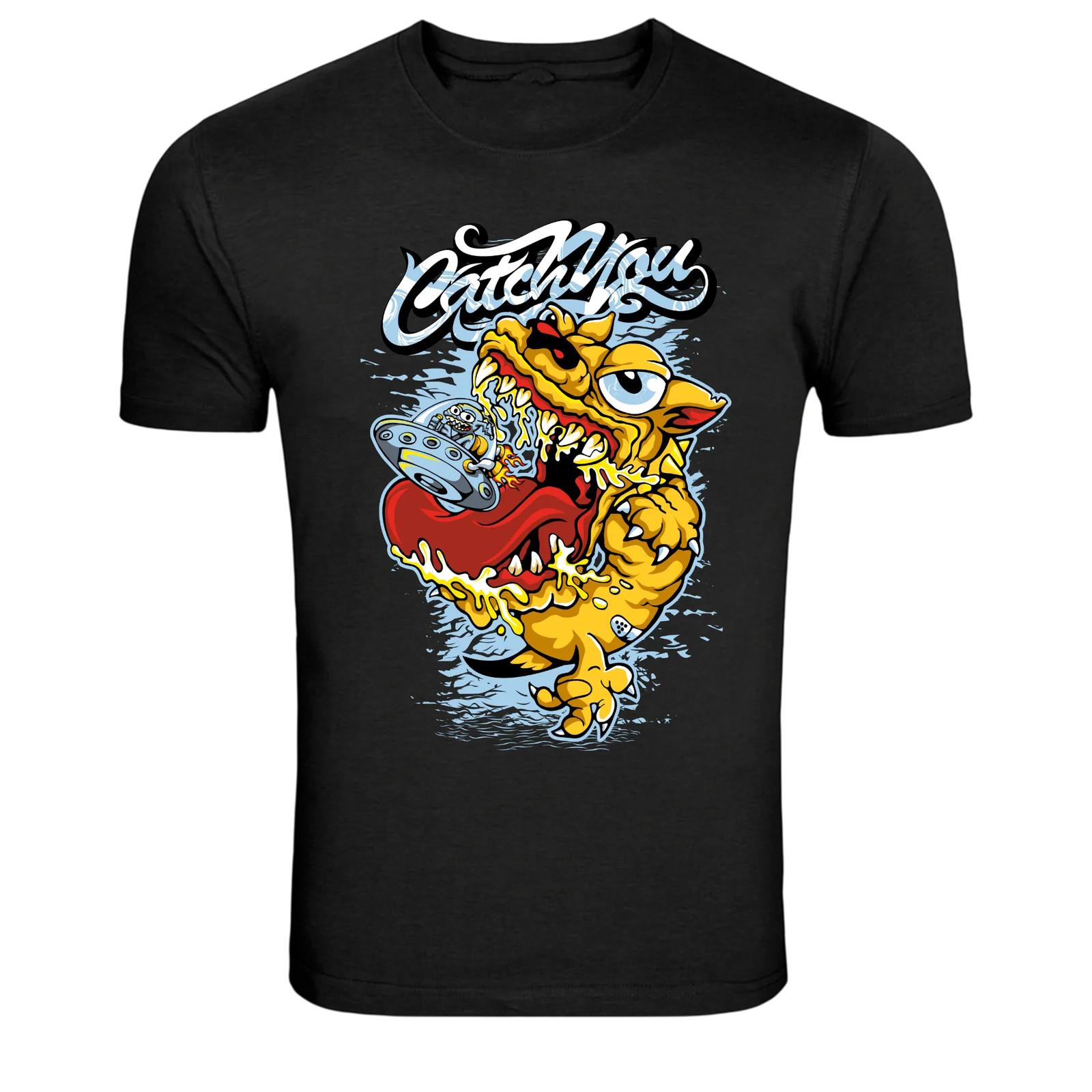 Catch You Funny Alien Monster Cartoon Graphic T-Shirt S разноцветный