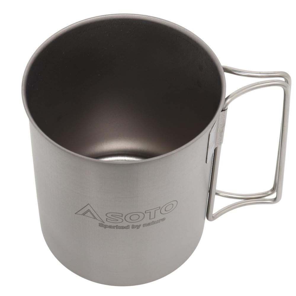 SOTO Titanium Mug 450ml Ultra Light 53g Thickness Folding Handle Made In Japan Camping Outdoor Cup Mug 0.3mm SOD-532