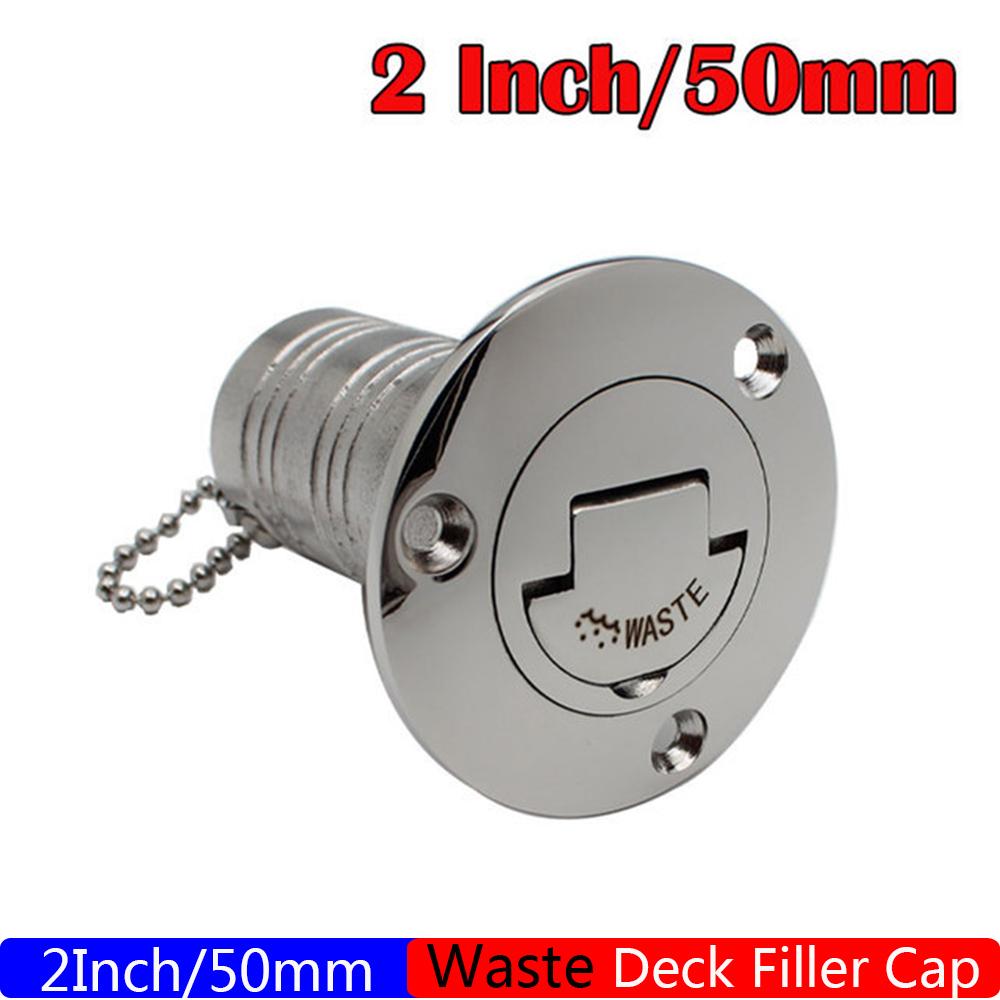 38mm 50mm Deck Filler Cap Stainless Steel 316 Deck Filler GAS DIESEL FUEL WASTE WATER Mirror Polish Marine Boat RV Hardware