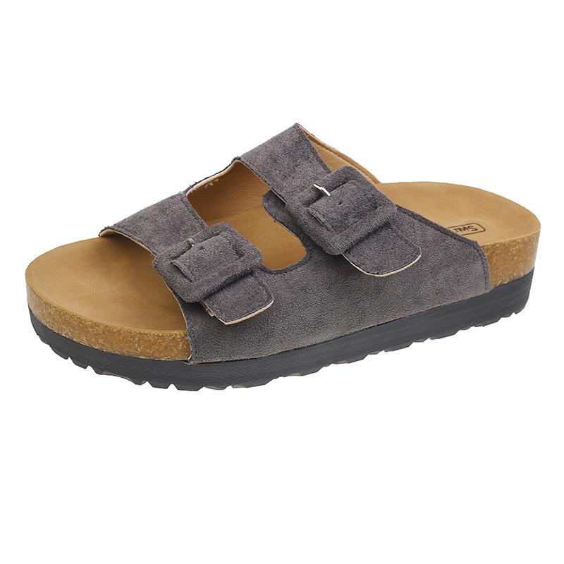 Fashion and lightweight one-word heightening thick-soled slippers for women's summer wear 2025 new high-end popular versatile cool slippers