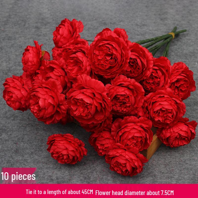 Wine Red Artificial Floral Bouquet - Chinese Wedding & Engagement Ceiling Decoration