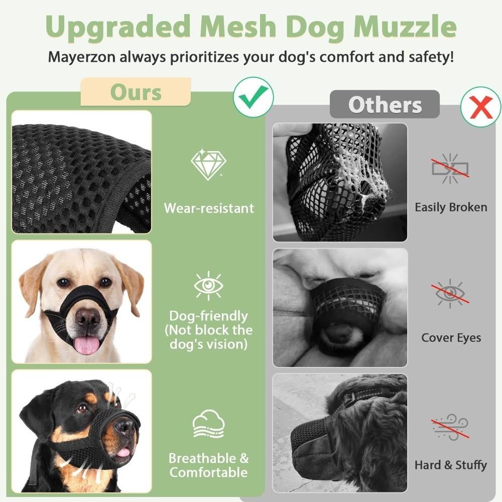 Practical Anti Bite Dog Mesh Muzzle Prevent Barking Breathable Dog Mouth Guard Soft Adjustable Puppy Training Sessions
