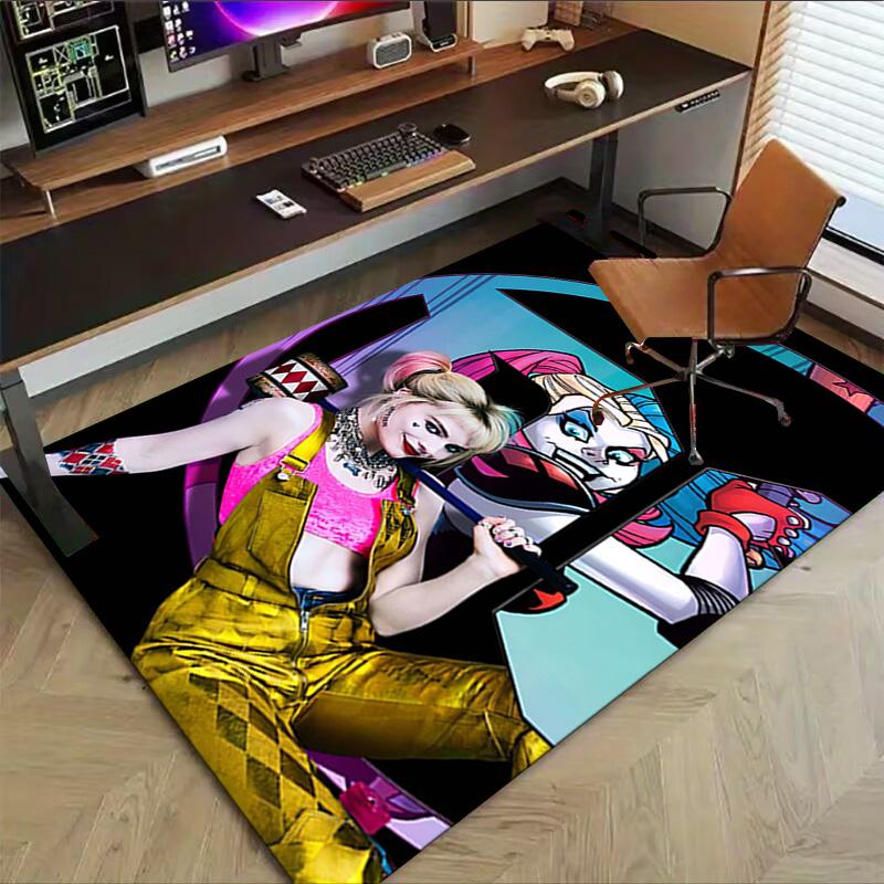 1pc Harley Quinns Wild Adventure Carpet for Playroom Bedroom Living Room Sofa Home Decor,kids Game Area Rug Non-slip Floor Mat Y826173