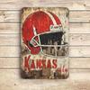Vintage Metal Poster Kansas City Football Bar Wall Decor 20x30cm Waterproof