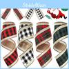 Elegant Polyester Christmas Ribbon Set Featuring Colorful Checkered Edges For Holiday Gifts