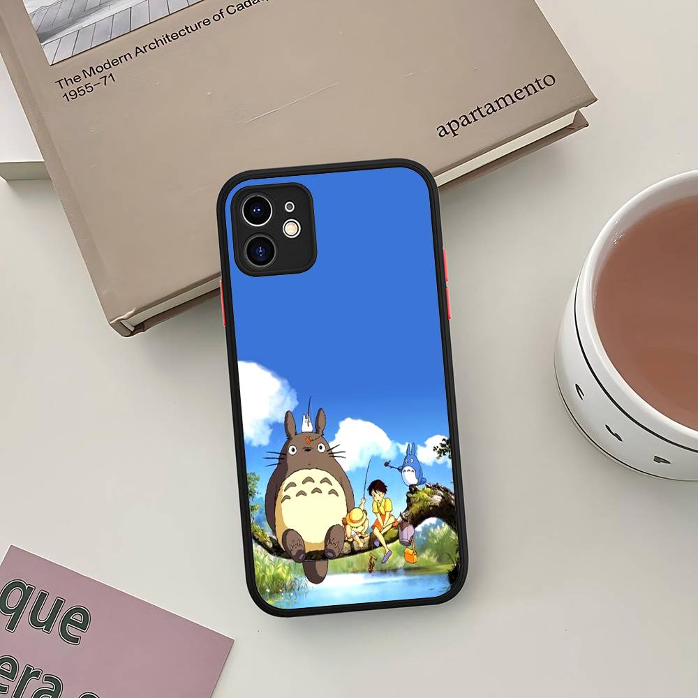 Cute T-Totoroes Phone Case For iPhone 16 15 14 Plus 15 13 12 11 Pro Max X XS MAX Matte Cover