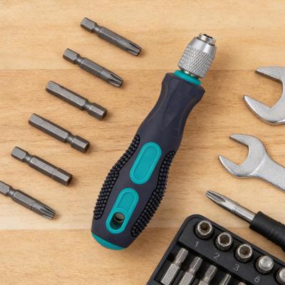Screwdriver Bit Handle Quick Release Non-Slip 1/4 Inch Hex Screwdriver Handle Screwdriver Double Ball Quick Release Chuck Tools