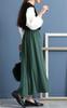 Gold Japan Plus Size Warm Long Sizes Green Women's Skirt, Fleece-Lined Skirt, SW-0494, LL-3L,