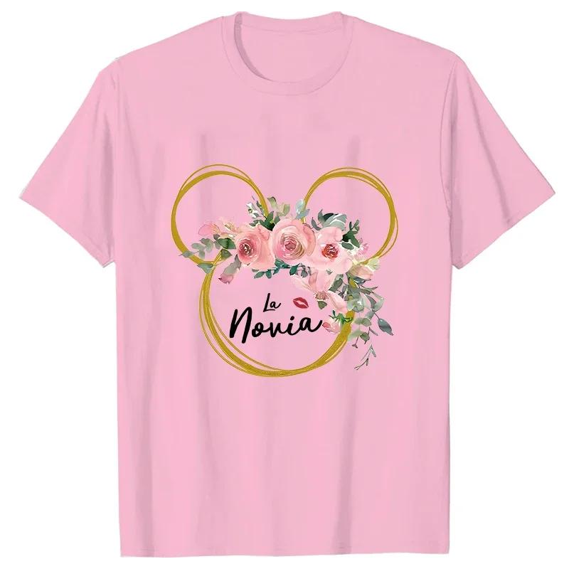 Spanish Team Bride Squad T-shirt Bachelorette Party Tshirt Bridal Wedding Future Bride To Be Tees Flowers Short Sleeved Tops