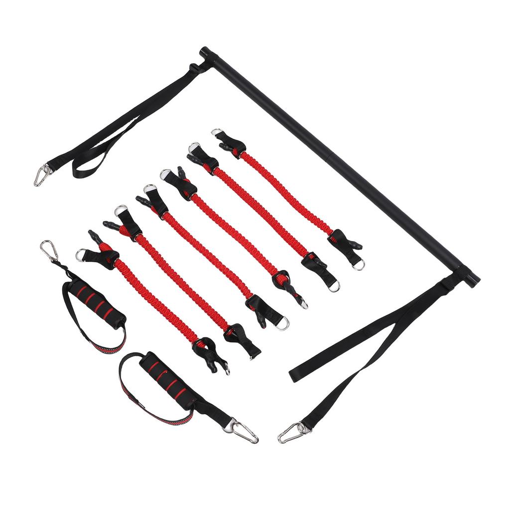 Portable Pilates Bar Kit with Bands for Men Women Multifunctional Home Gym Support Full Body Workouts
