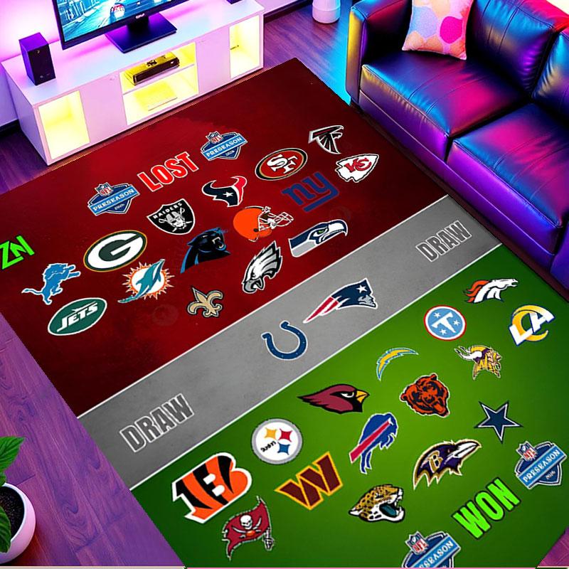 NFL Print Rug, Washable Floor Carpet, For Entryway Dorm Laundry Room Office Study, Home Decor Birthday Christmas Gift