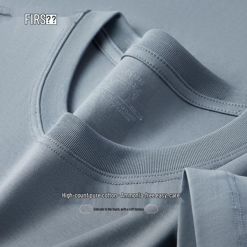 

Men s Wrinkle-Free Pure Cotton Round Neck T-shirt M