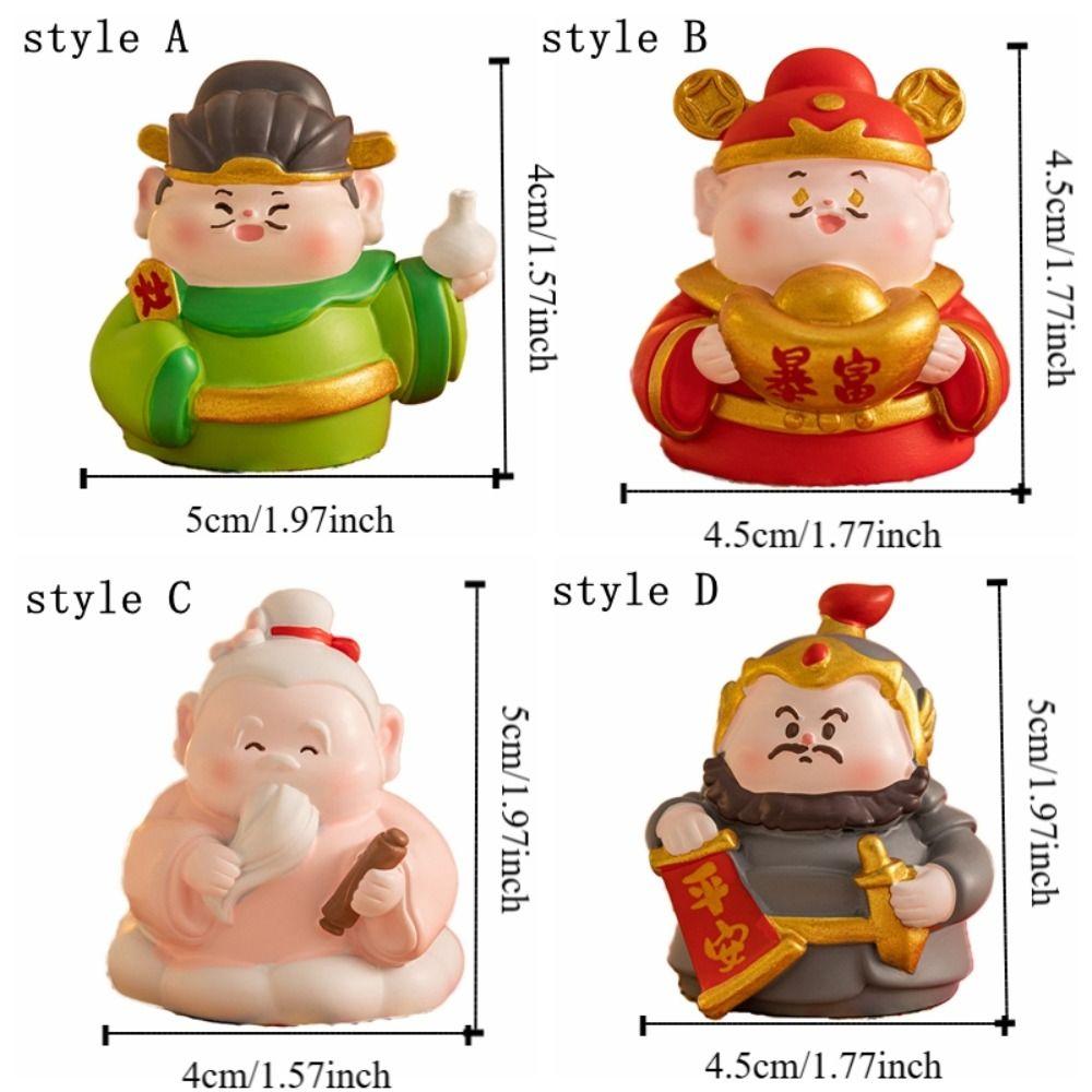 Resin Desktop Ornament Cartoon Desktop Trinkets Miniature Figure Lucky God Figurine  Bedroom
