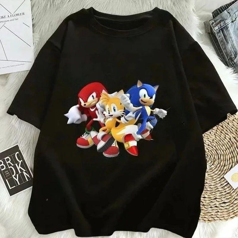 Sonics Herr T-shirt Vuxen Kortärmad Sval Bekväm Mode Topp Anime Film Grafiskt Tryck Skjorta Festgåva Mode Y2K Topp