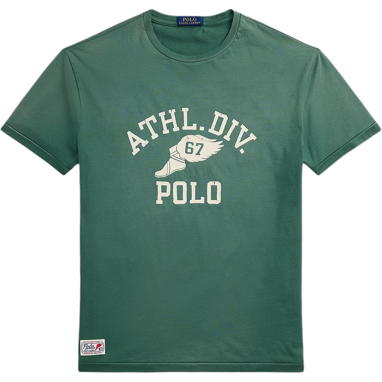 Polo Ralph Lauren Классический крой Однотонная трикотажная футболка с логотипом и коротким рукавом Мужские топы Зеленый 710972668-002 S 9400₽