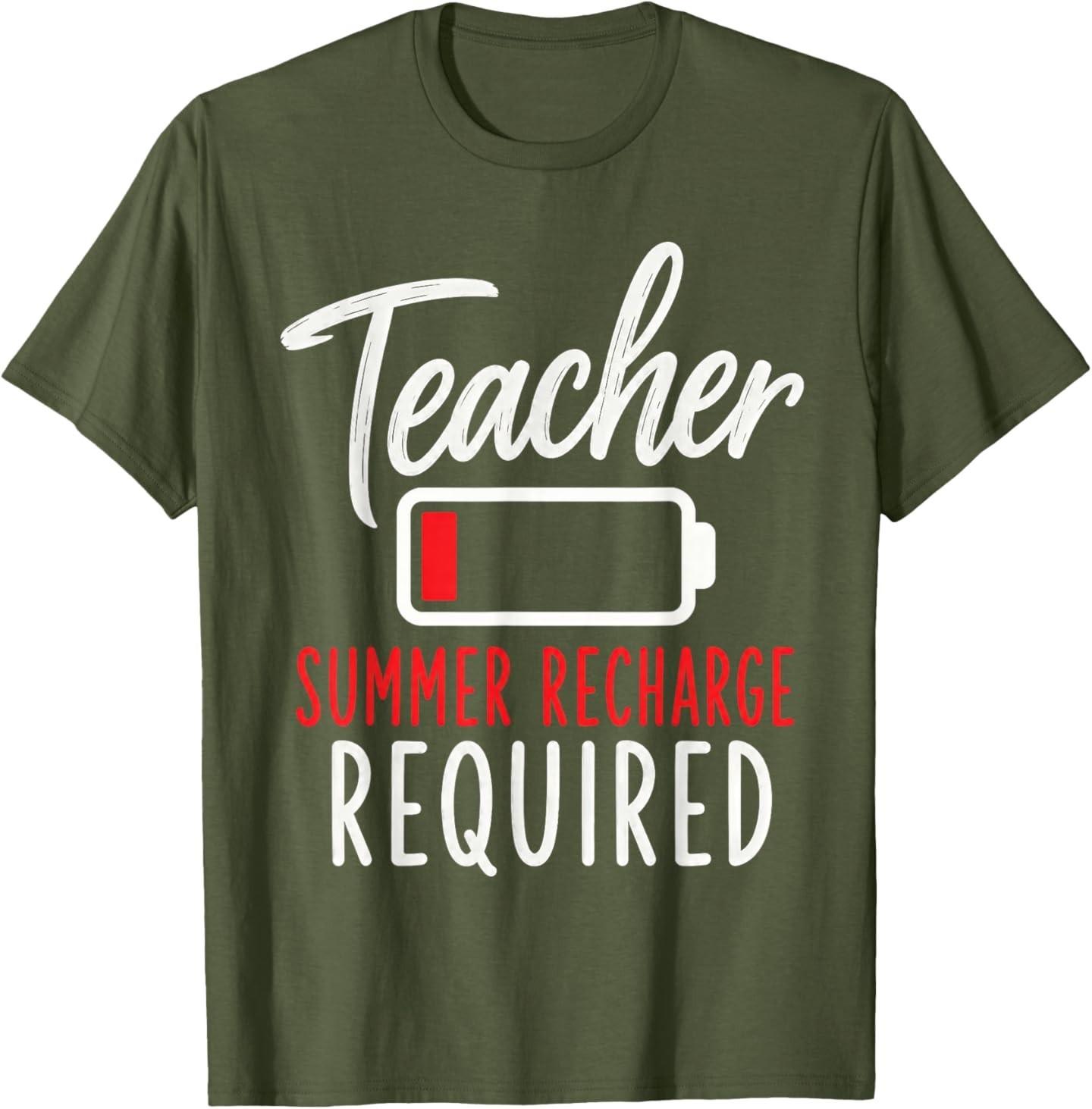 Teacher Summer Recharge Required Last Day School T-Shirt S разноцветный