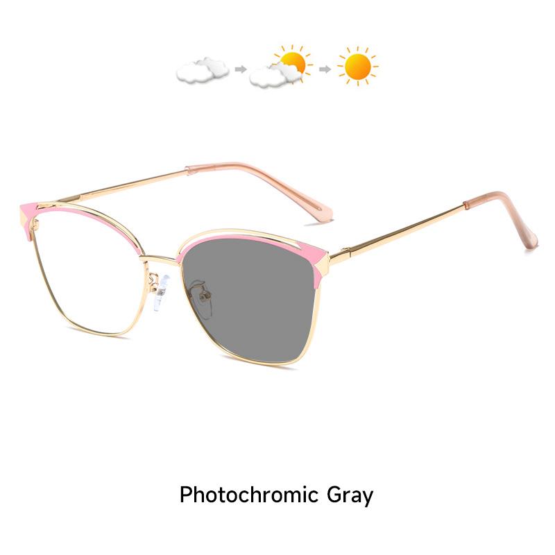New Fashion Photochromic Anti Blue Light Glasses Women Cat Eye   Woman Computer Eyewear