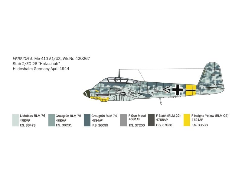Italeri Airplane Series 074 Me410 Hornisse Plastic Model 37196 1/72 No. A-1 (Airplane)