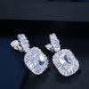 Ej0109 Earrings, Super Flash Square Zircon Earclips, Women'S High-End Dinner Accessories