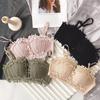 Soutien-gorge ajustable en dentelle brodée sans anneau en acier avec cordon de serrage et soutien supérieur et seins complémentaires pour femme Hotsweet