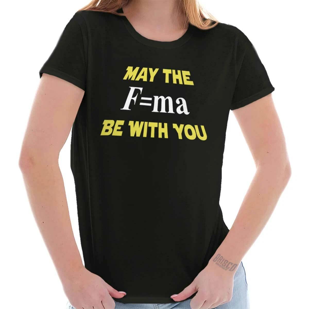 May The F ma Be With You Space Math Nerd Womens Top Junior Graphic Tee XXXXL