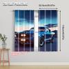 2pcs   Upscale Curtains 2D print Classic muscle car Polyester Easy Install (without rod) Thermal Insulation   and Room Darkening