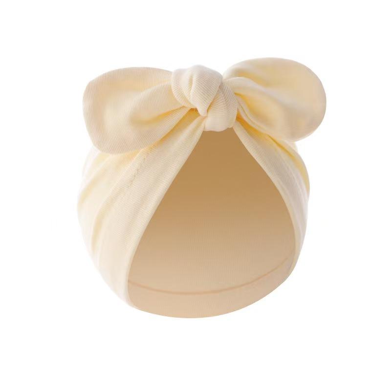 New fashion children's rabbit ear bow multi-color soft baby fetal hat baby spring and autumn hat
