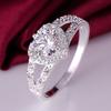 Women's Chic Rhinestone Love Heart Shaped Wedding Ring US Size 8