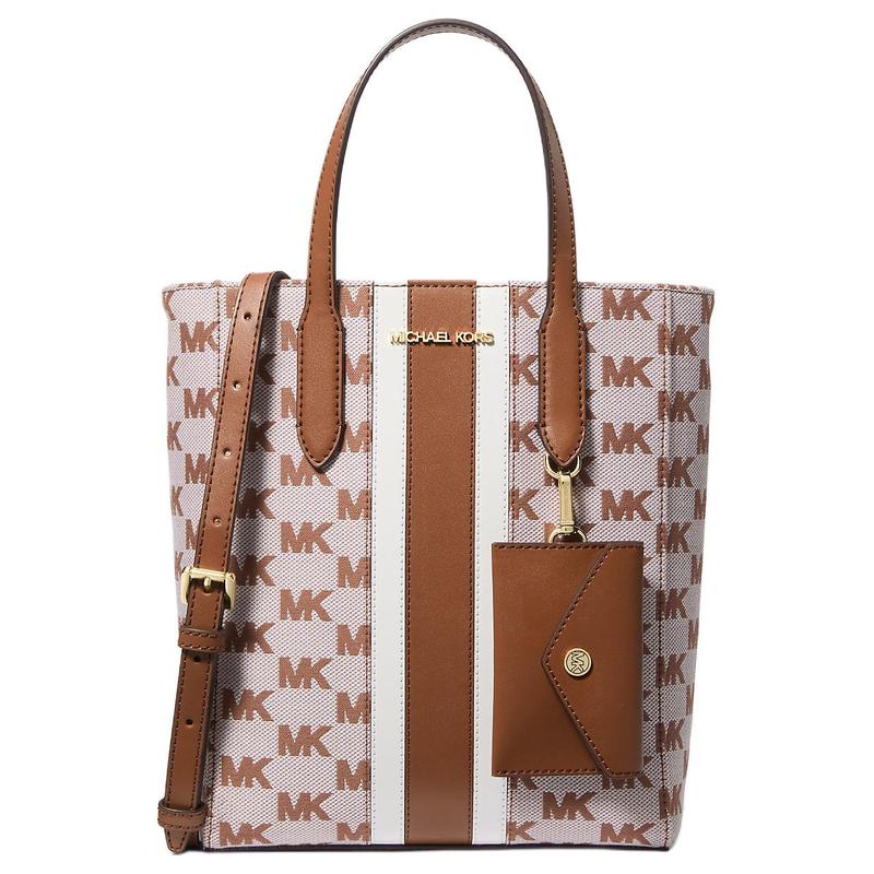 MICHAEL KORS Vincent Vincent brand letter logo cotton and polyester (polyester fiber) handbag small size women s leather brown коричневый