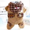 Plaid Hoodie Dog Jumpsuit Winter Warm Dog Clothes Luxury Pet Down Coat Cute Print Puppy Jacket Coat Soft Cat Overalls Pet Outfit