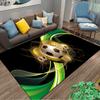 Modern Soccer Ball Carpet with Green Yellow Abstract Design Suitable for use as an anti-slip for living room bedroom sofas