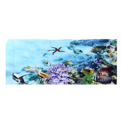 Hintergrundposter Dekorative Malerei PVC-Aufkleber Landschaftsbild für Aquarium Fischtank 61x30cm