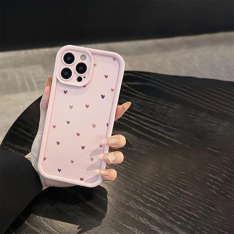 High Bamboo Pink Colored Heart-shaped Phone Case Suitable for iPhone 17 16 15 14 13 12 11 Pro/Max/Plus Anti Drop and Shockproof