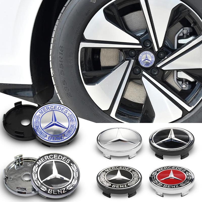 OLV5 4Pcs 60mm 75mm Car Wheel Center Hub For Mercedes Benz AMG class W205 W203 GLC GLK W206 W220 A180 W211 Cap Rim Cover Accessories