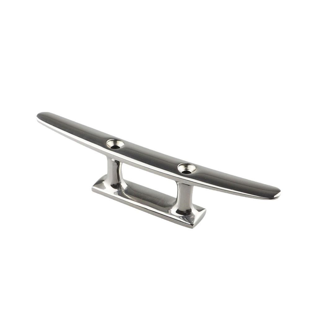 316 Stainless Steel Flat Cleat Bollard with Integrated Base for Yacht Mooring