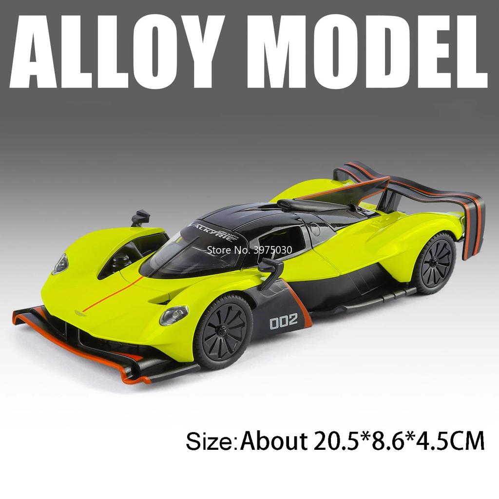 1:24 GT2 Valkyrie Model Toys Alloy Diecast Cars Doors Opened with Light Music Pull Back Miniature Vehicle Sports Car Toy for Boy