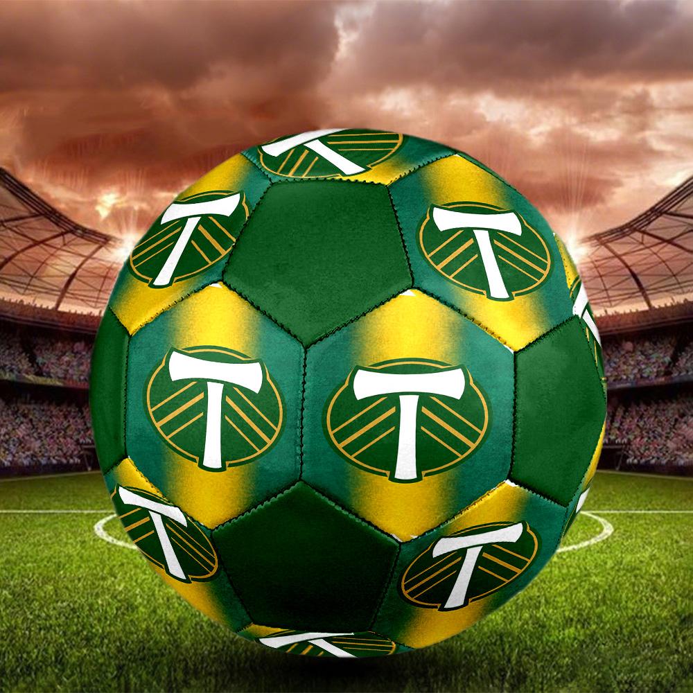 Portland Timbers Indoor Soccer Ball Colorful All Ages Size 5 Machine Stitched PVC Competition Ready Durable High-Bounce