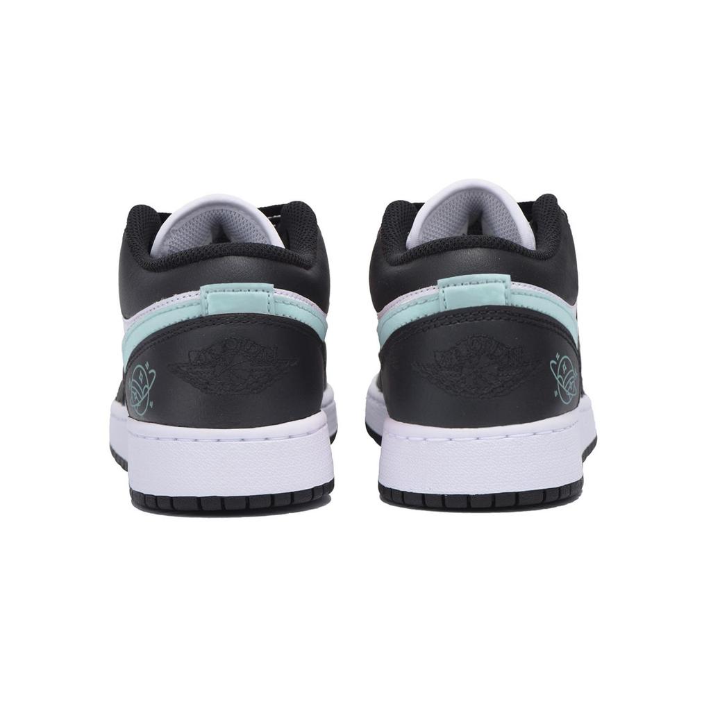 Jordan Air Jordan 1 Abrasion Resistant Slip Resistant Low top Vintage Basketball Shoes Men's Black White Green 553558-131(Team85-)