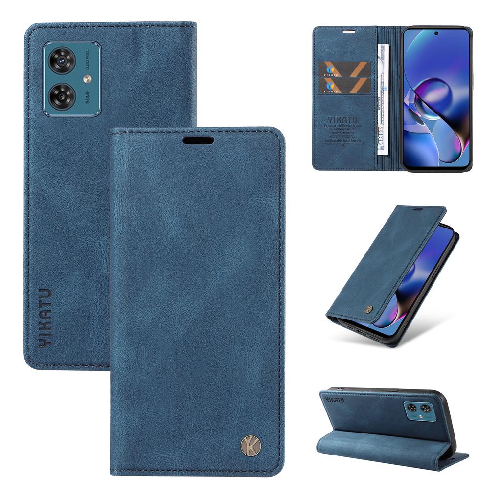 YIKATU YK-004 For Motorola Moto G54 5G Magnetic Case Flip Stand Skin-touch Feeling Leather Phone Cover