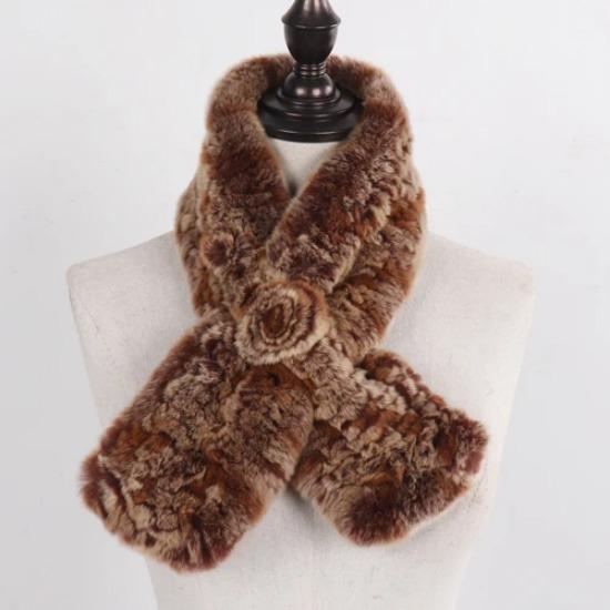 Winter Women Real Rex Rabbit Fur Scarf Natural Warm Soft Rex Rabbit Fur Muffler Lady Genuine Rex Rabbit Fur Scarves