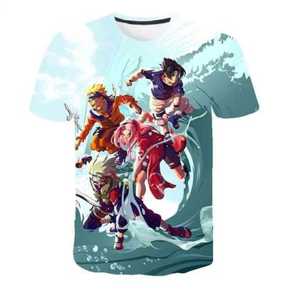 New Naruto Cartoon Character 3D Digital Printed Men's Cartoon T-shirt