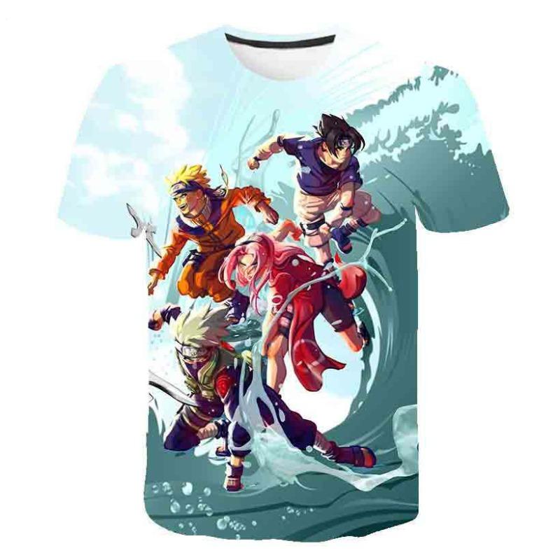 New Naruto Cartoon Character 3D Digital Printed Men's Cartoon T-shirt