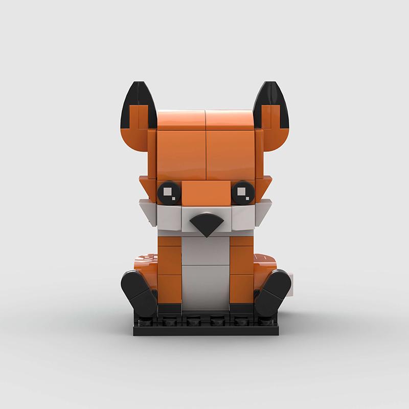 MOC Animals Figures Cute Small Fox Building Blocks Brick Models Heads Children Friends DIY Educational Toy Kids Christmas Gifts