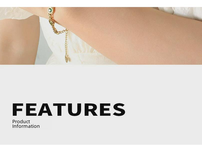 Colorful Zircon Fisheye Necklace & Bracelet Set with Copper Chain