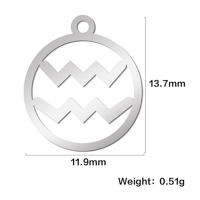 Teamer 12pcs/lot Zodiac Signs Charms Jewelry Making Stainless Steel Gold Color 12 Constellation Taurus Pendants Birthday Gifts