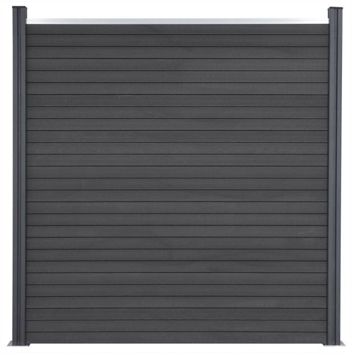 Ensemble de panneaux de clôture - WPC - 526x186 cm - Gris - Durable - Facile à installer