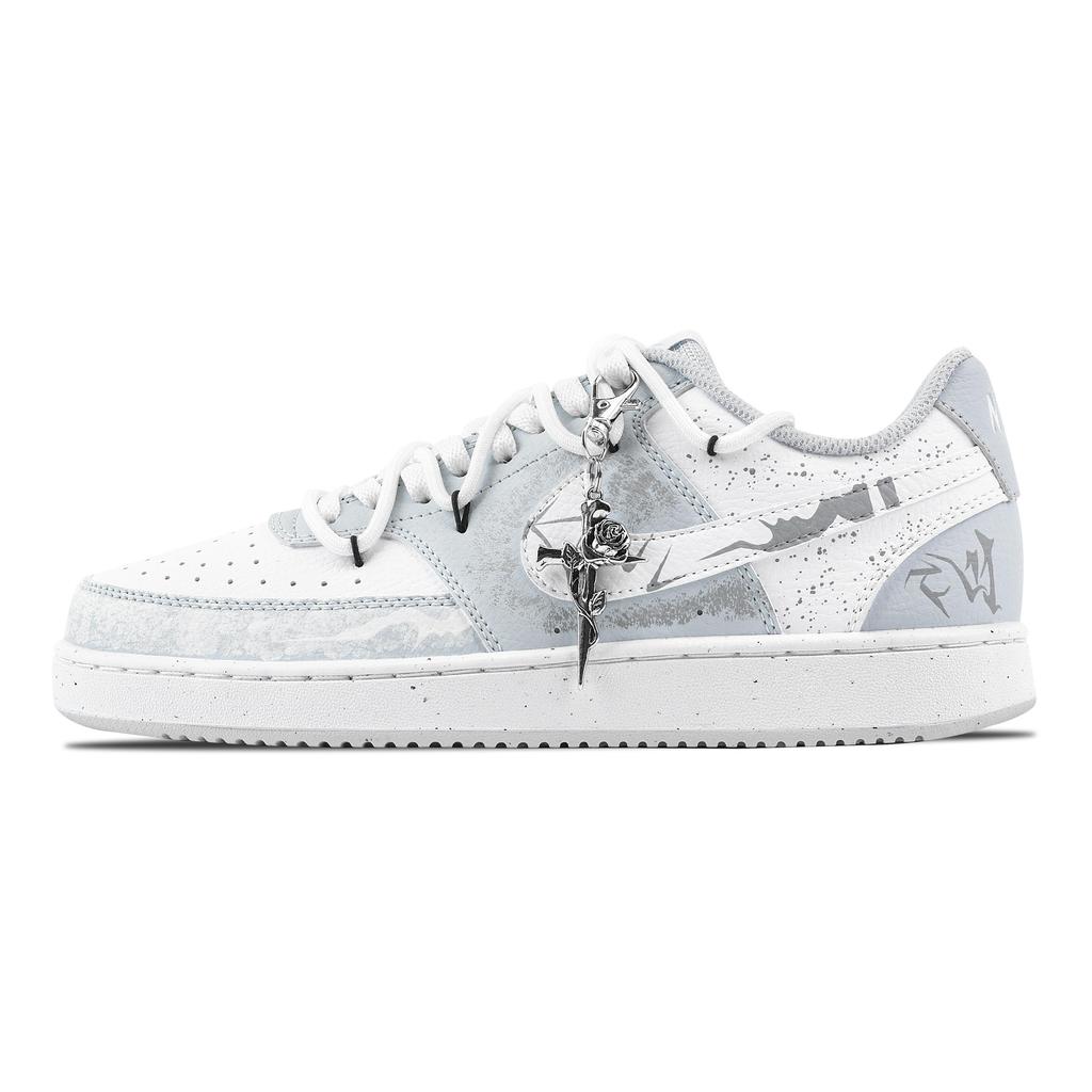 Nike Court Vision Abrasion Resistant Low Top Skateboard Shoes Men's Light Gray HM9862-002(Team529--)