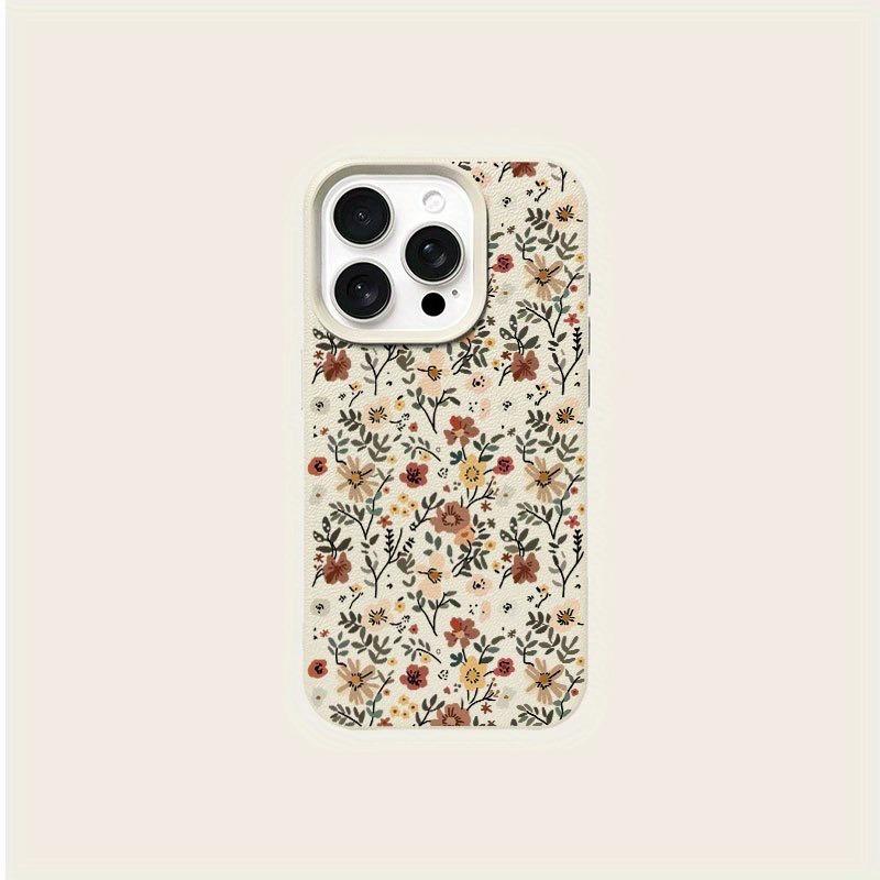 Retro-Blumenmuster-Handyhülle, geeignet für iPhone 17, 16, 15, Plus, Pro, Max Serie - geeignet für die Verwendung als Geschenk