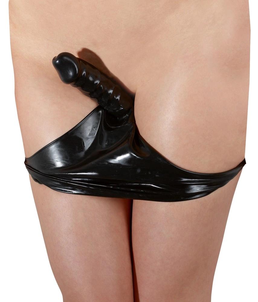 LATE X - Latex-Slips mit Dildo im Schritt Schwarz XL