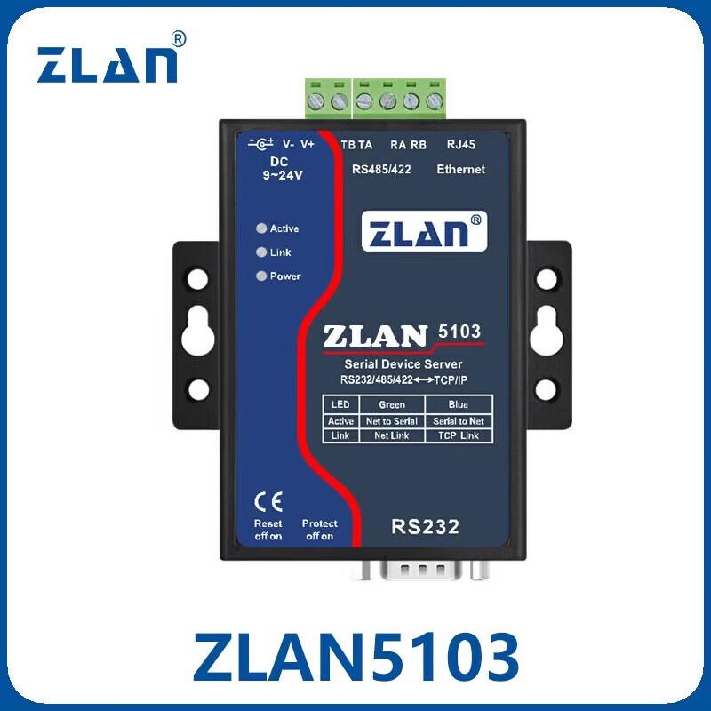 

ZLAN 5103 Industrial RS232/422/485 to Ethernet Serial Server